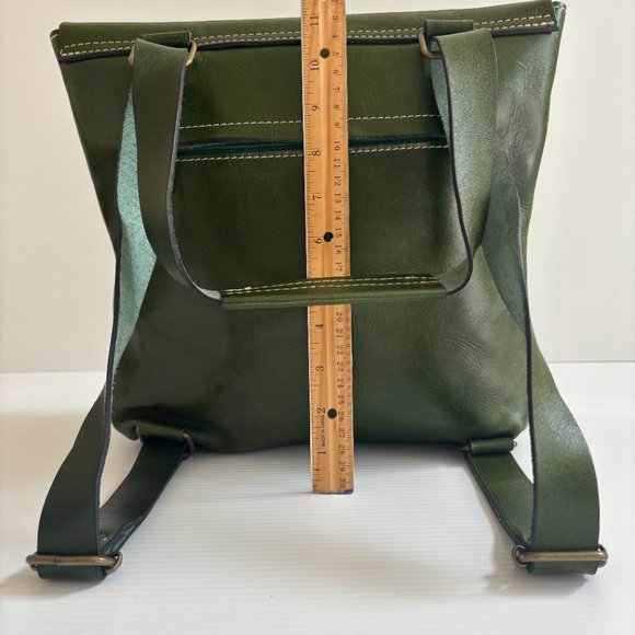 Green Leather Backpack/Satchel main image 11